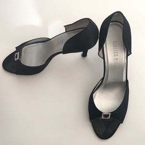 3” Black Satin High Heels